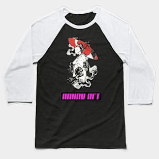 Anime art Kimono Girl Baseball T-Shirt